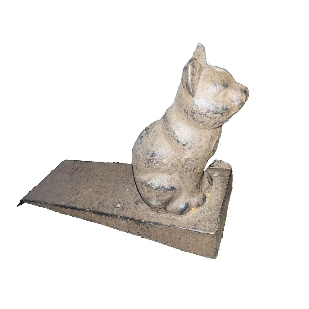Vintage Cast Iron Cat Door Stop Wedge by Comfify | Lovely Decorative Finish P...